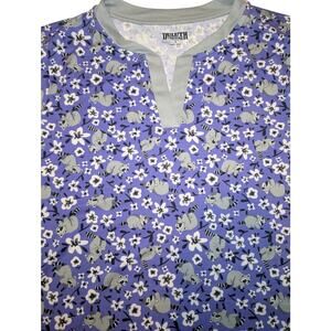 Duluth Trading Company Women's Long Sleeve Small Raccoon Print Purple Soft